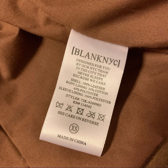 Blank NYC Suede Leather Jacket Brown Moto Fitted - Picture 13 of 15